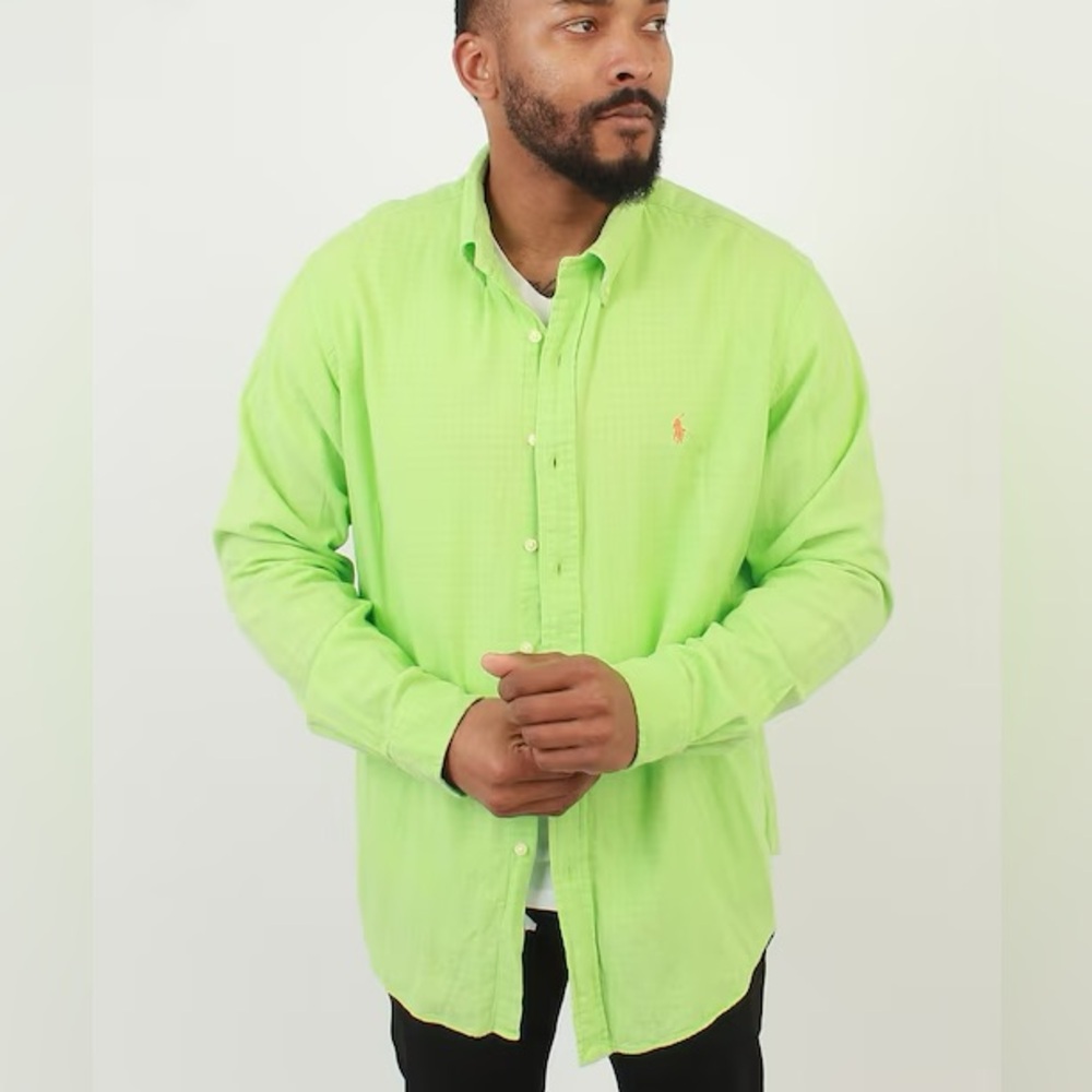 VTG Ralph Lauren green button down